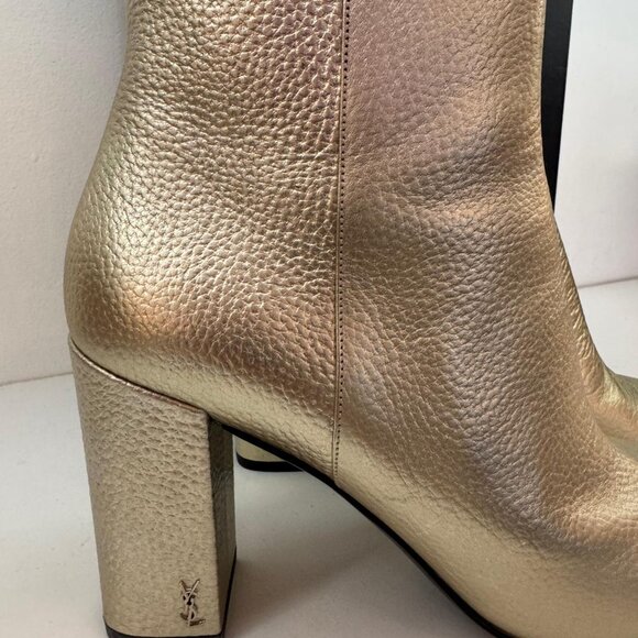 YSL, Gold Lou Lou Ankle Boots - Picture 6 of 16